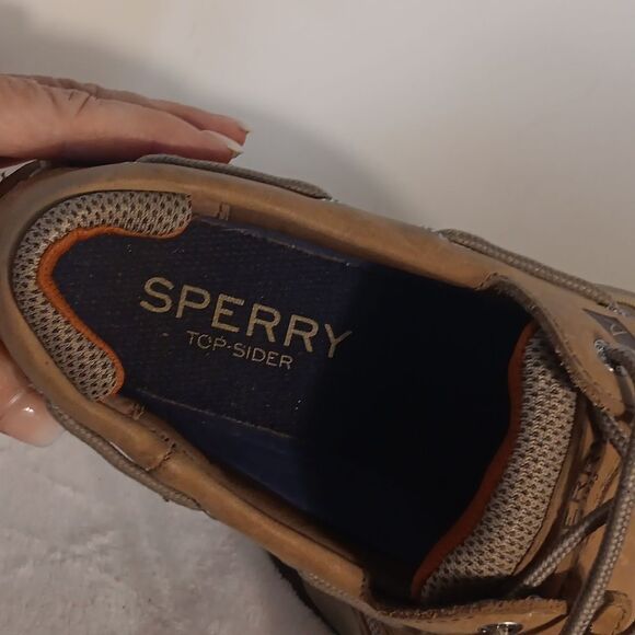 Sperry Top-Sider Men's Tan Leather Boat Shoes - Picture 6 of 7